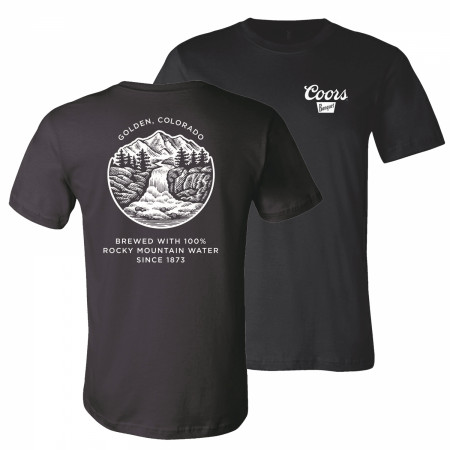 Coors Banquet Waterfalls Front and Back Print T-Shirt